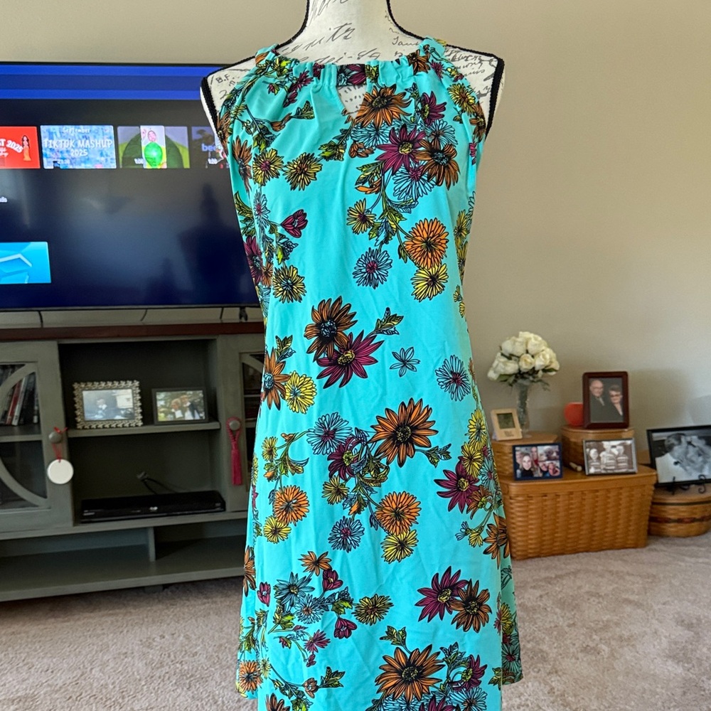 Aryeh Turquoise Floral Dress